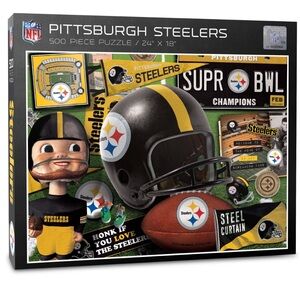 Pittsburgh Steelers Retro Series 500 Piece Puzzle YouTheFan NEW